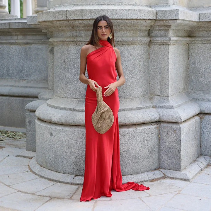 Lucila - Suknia Maxi z Dekoltem Halter