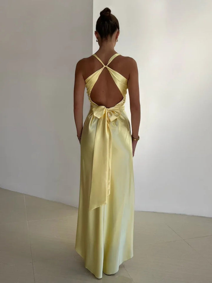 Fabiola – Elegancka Suknia Maxi Z Dekoltem W Szpic I Bez Rękawów
