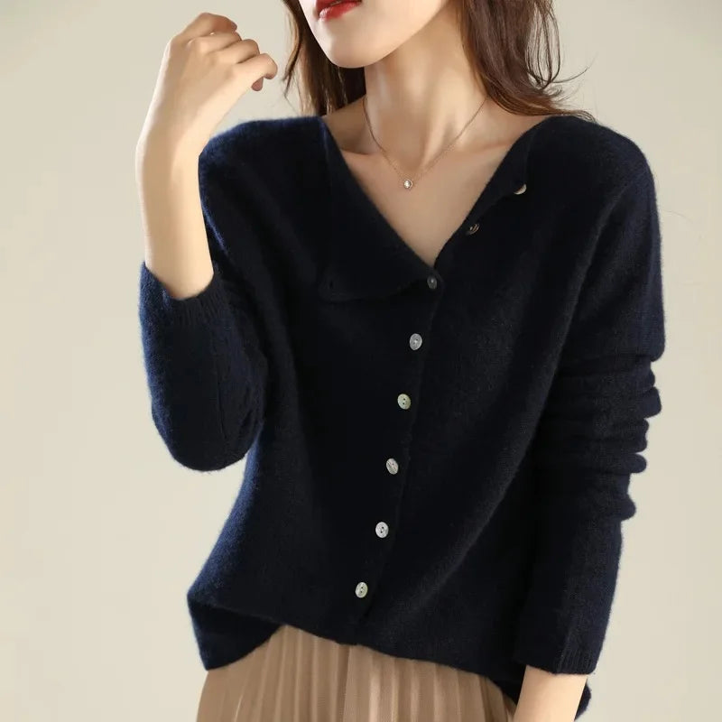 Huerta – Elegancki Sweter z Dzianiny z Guzikami