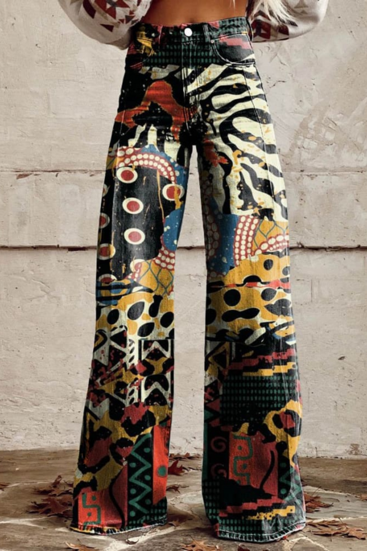 Randolph - Stylowe spodnie Boho Vintage z szerokimi nogawkami