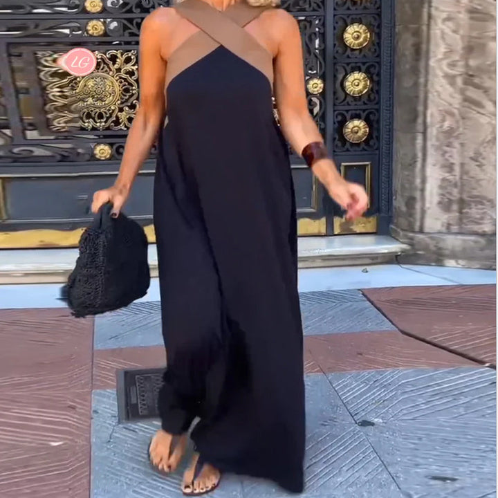 Giana – Elegancka Sukienka z Odkrytymi Plecami i Skrzyżowanym Dekoltem