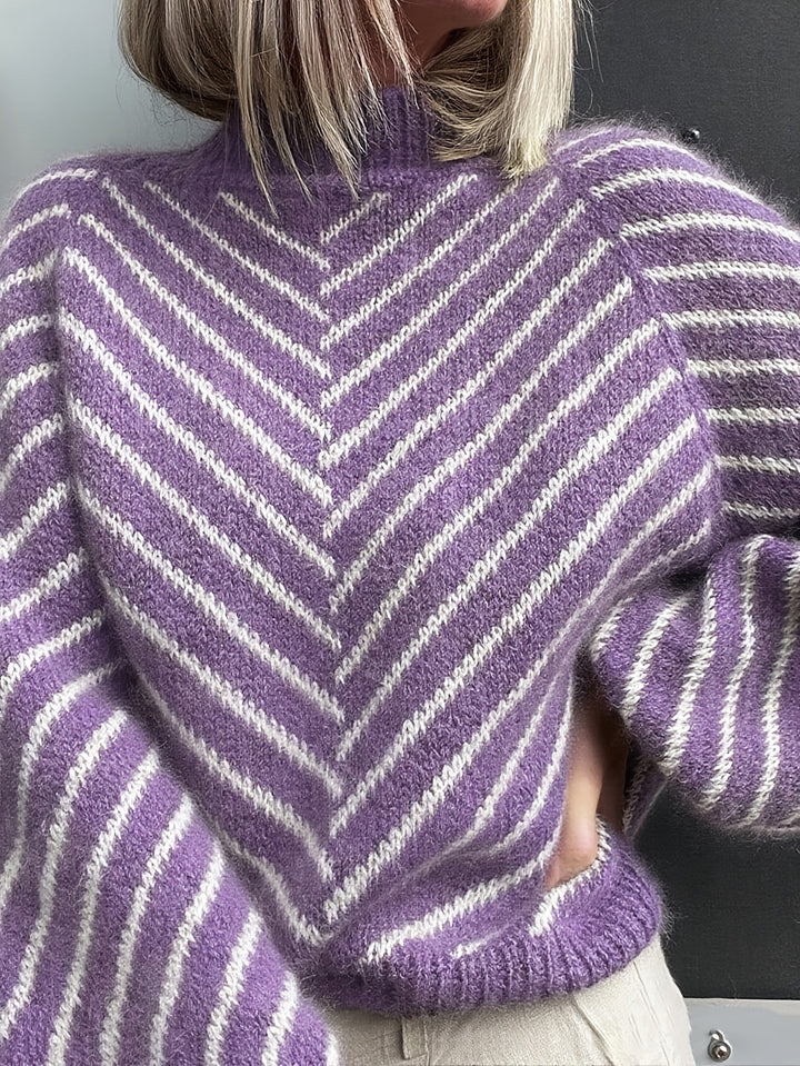Klarysa – Sweter z Długim Rękawem z Dzianiny o Swobodnym Kroju