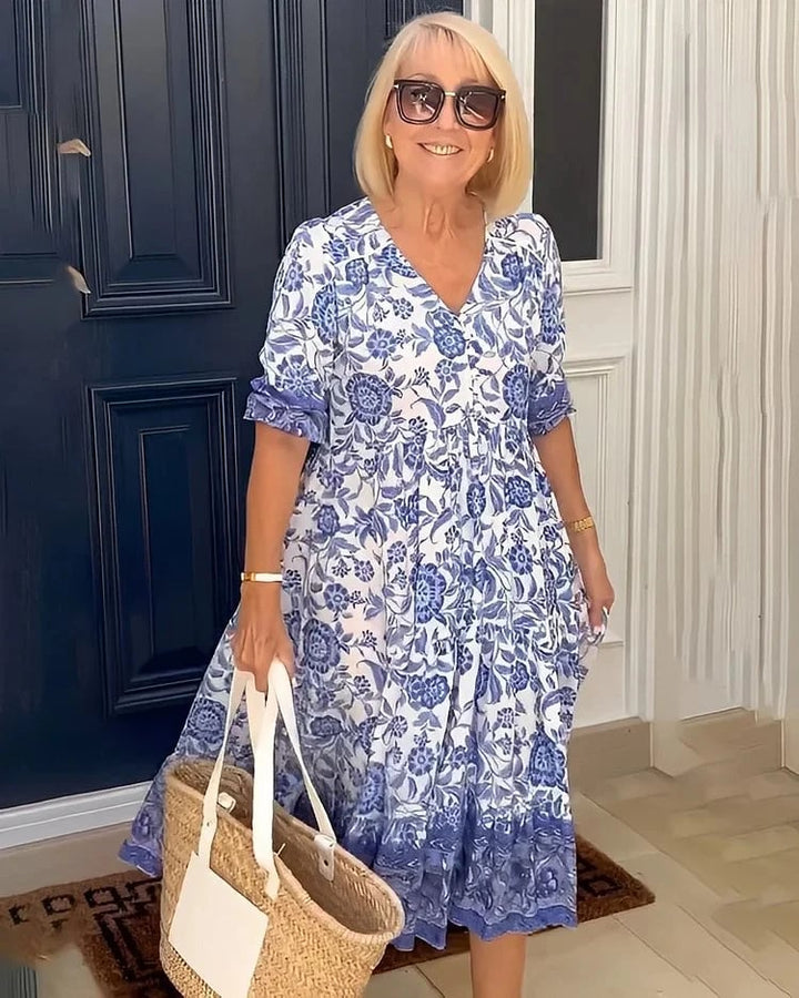 Perla – Sukienka w Stylu Bohemy z Dekoltem w Szpic