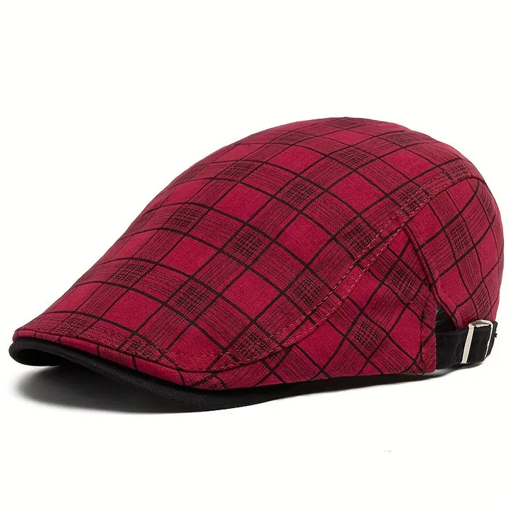Zared – Regulowana Czapka Beret w Stylu Vintage w Kratę