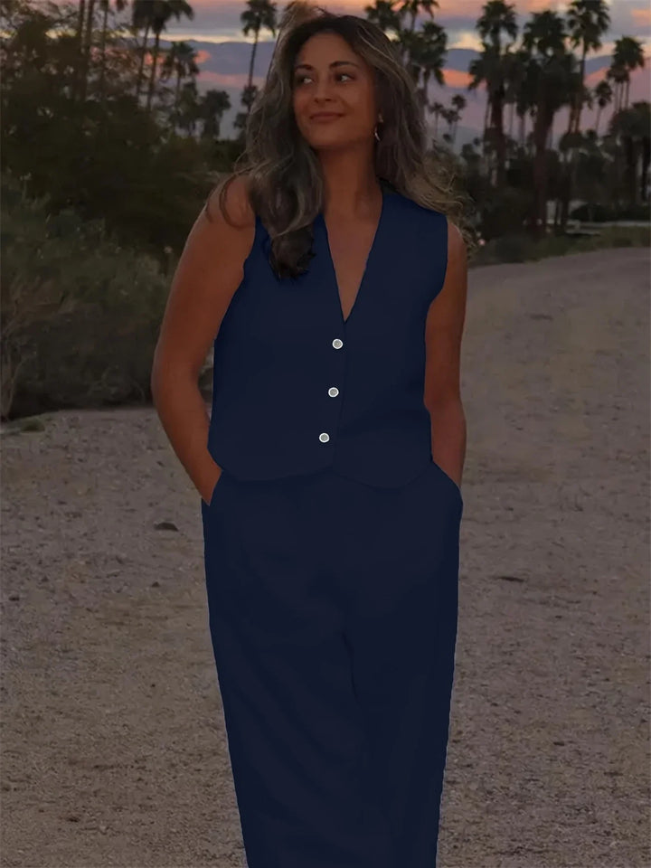 Jorja – Elegancki Dwuczęściowy Zestaw Bez Rękawów