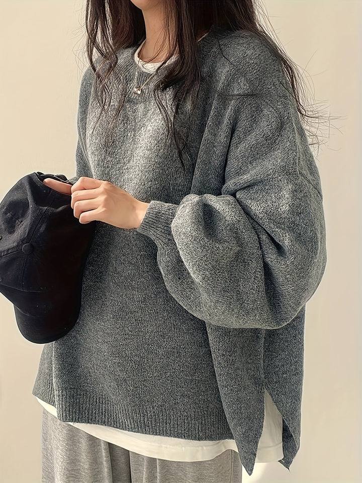 Pearline – Sweter z Okrągłym Dekoltem i Długim Rękawem