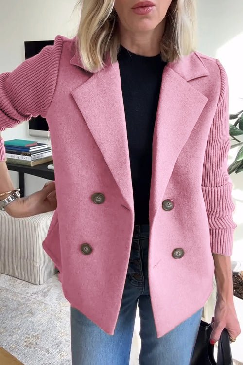 Kittiya - Elegancka Dzianinowa Marynarka z Długim Rękawem