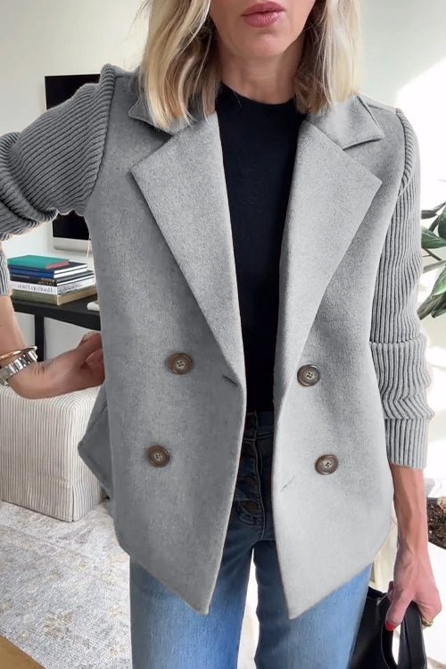 Kittiya - Elegancka Dzianinowa Marynarka z Długim Rękawem