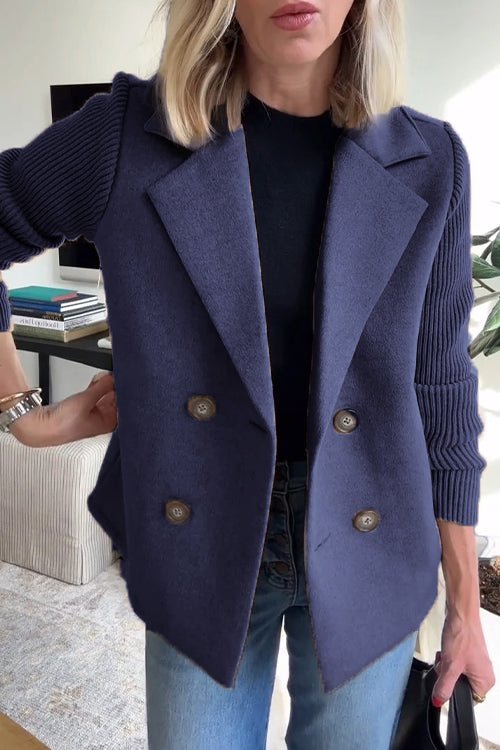Kittiya - Elegancka Dzianinowa Marynarka z Długim Rękawem