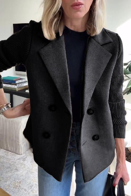 Kittiya - Elegancka Dzianinowa Marynarka z Długim Rękawem