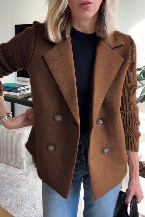Kittiya - Elegancka Dzianinowa Marynarka z Długim Rękawem