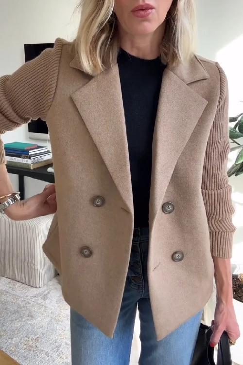 Kittiya - Elegancka Dzianinowa Marynarka z Długim Rękawem