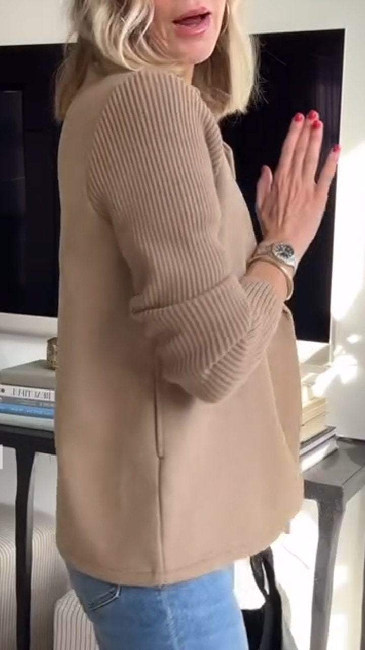 Kittiya - Elegancka Dzianinowa Marynarka z Długim Rękawem