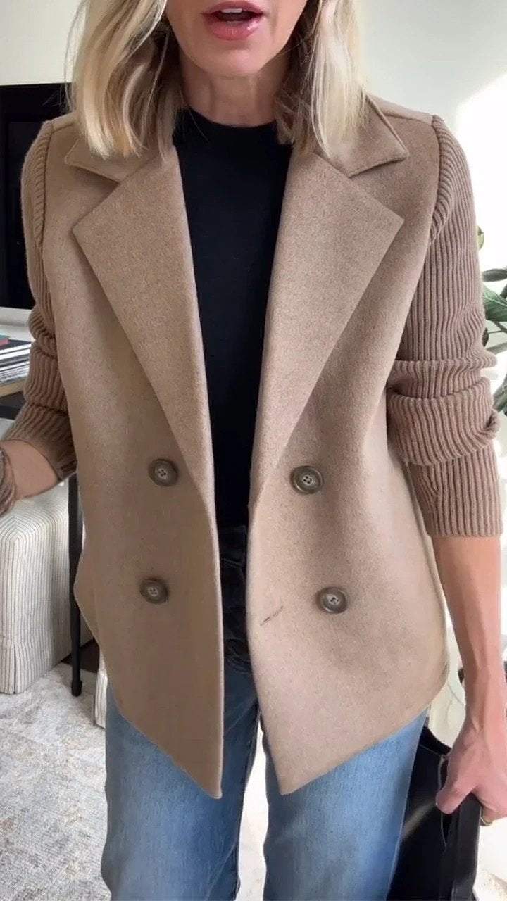 Kittiya - Elegancka Dzianinowa Marynarka z Długim Rękawem