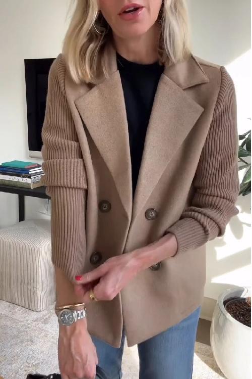 Kittiya - Elegancka Dzianinowa Marynarka z Długim Rękawem