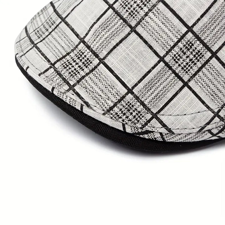 Zared – Regulowana Czapka Beret w Stylu Vintage w Kratę