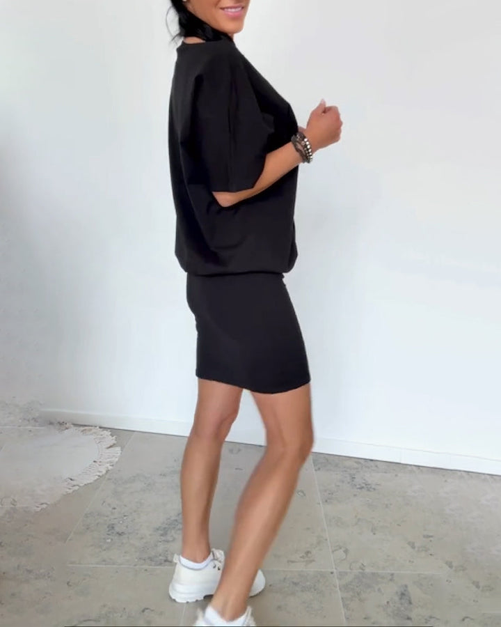 Ulrika - Mini Sukienka z Krótkim Rękawem