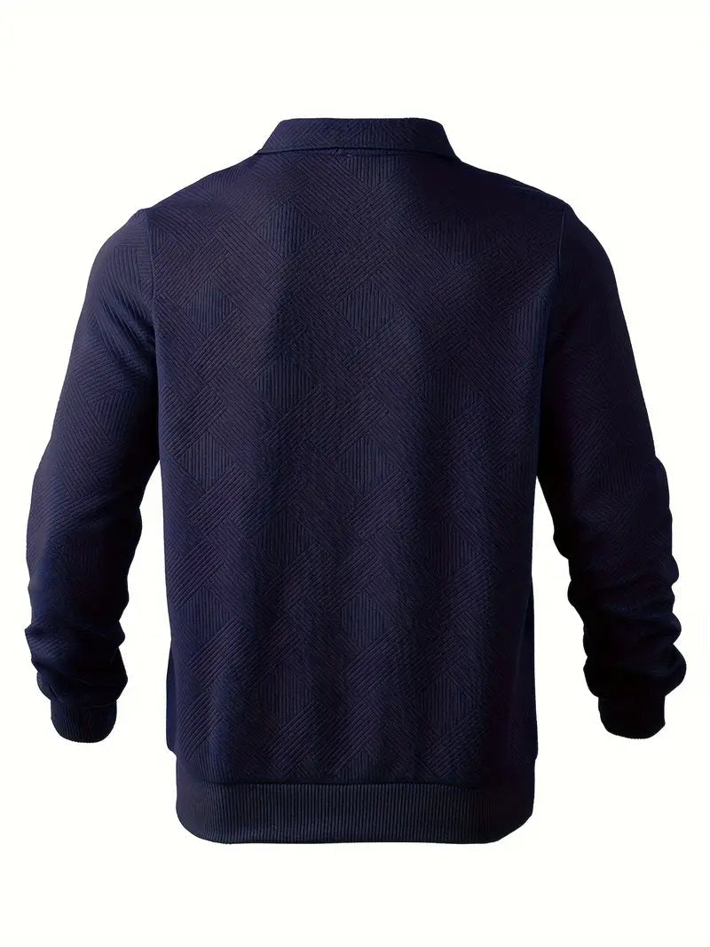 Baldrick – Bluza Vintage z Zamkiem Błyskawicznym i Geometrycznym Wzorem
