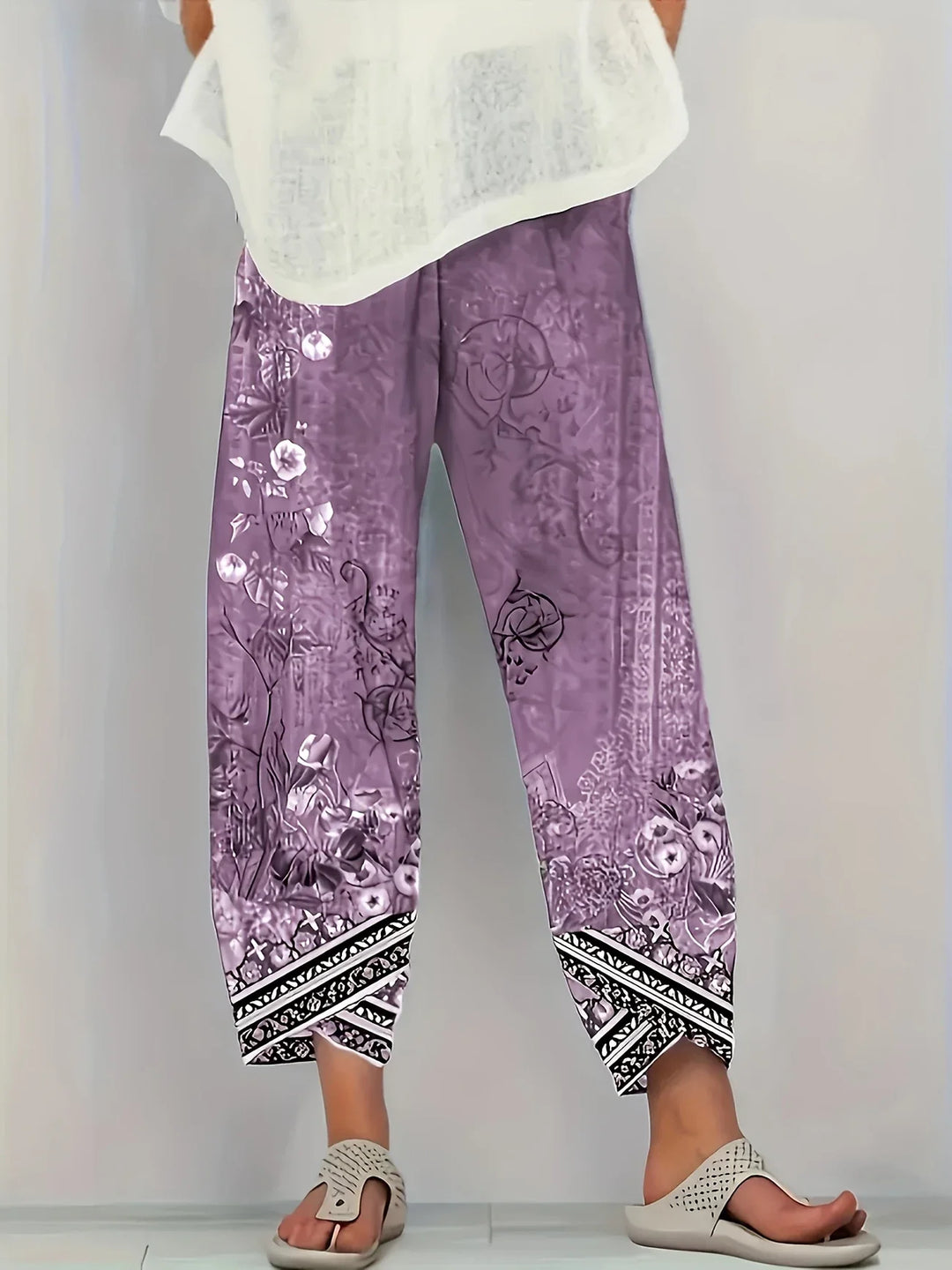 Kayden - Vintage Kwieciste Spodnie Capri