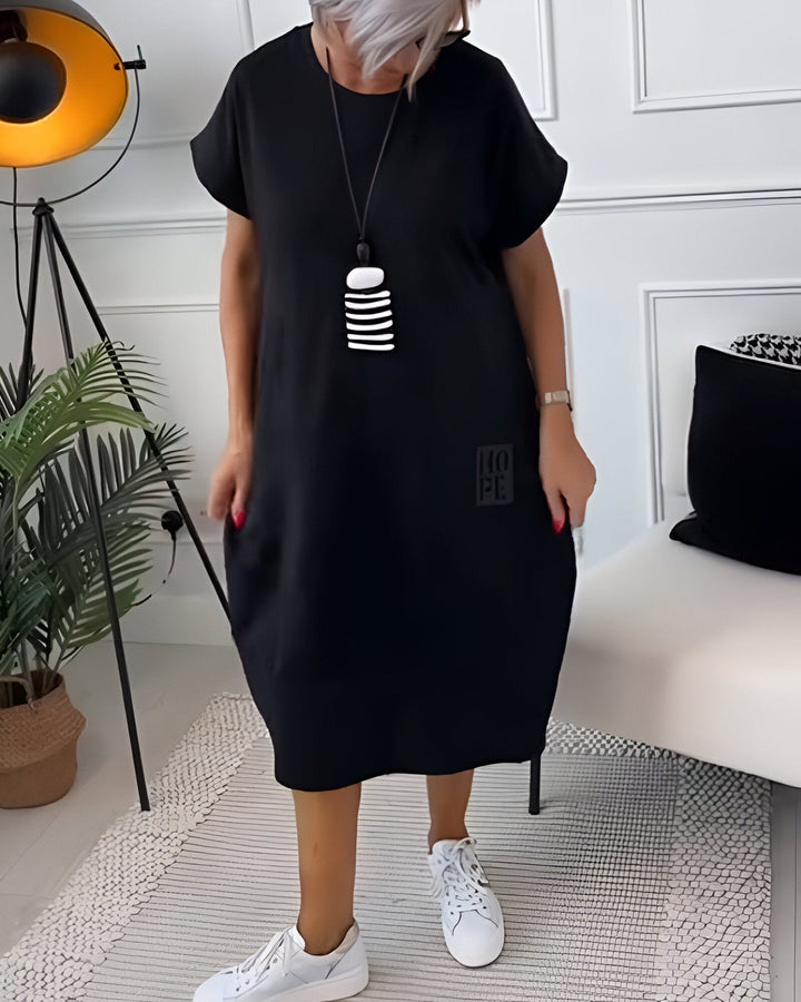 Jocelyn – Swobodna Sukienka z Kieszeniami