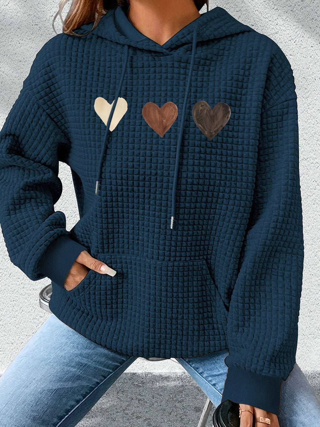 Urmela – Swobodna Bluza z Kapturem z Poliestru z Kieszeniami