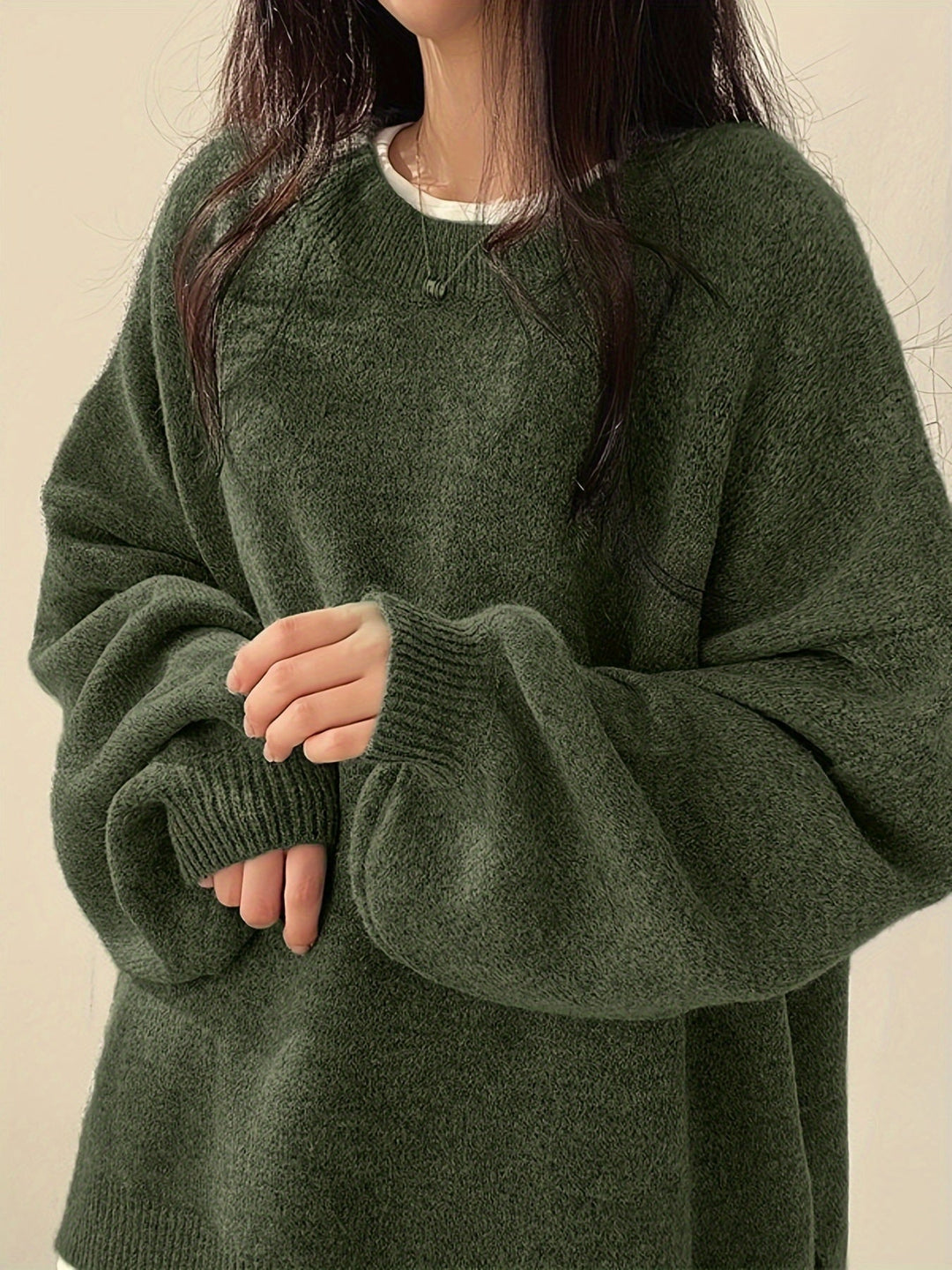 Pearline – Sweter z Okrągłym Dekoltem i Długim Rękawem
