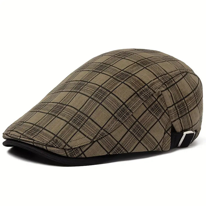 Zared – Regulowana Czapka Beret w Stylu Vintage w Kratę