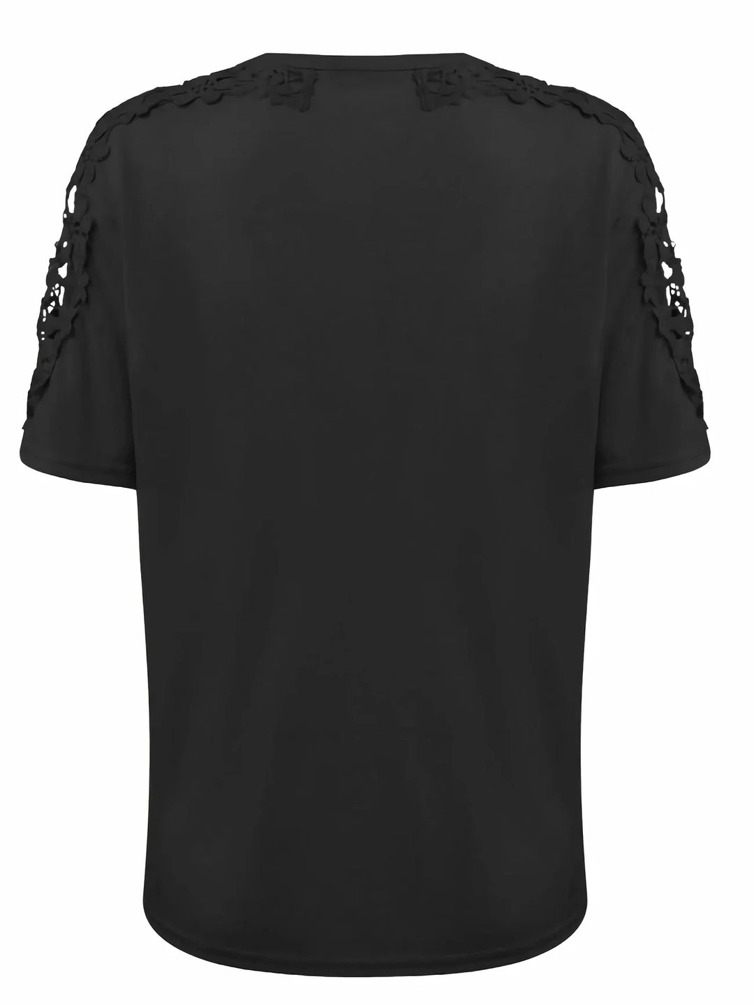 Ancuta - Elegancka Letnia Koszulka z Krótkim Rękawem i Koronką
