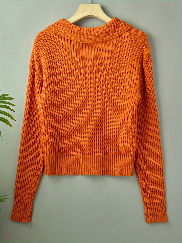 Amy – Sweter z Długim Rękawem w Stylu Casual