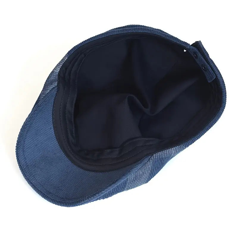 Enriko – Czapka Beretka z Bawełny w Stylu Vintage w Kratę