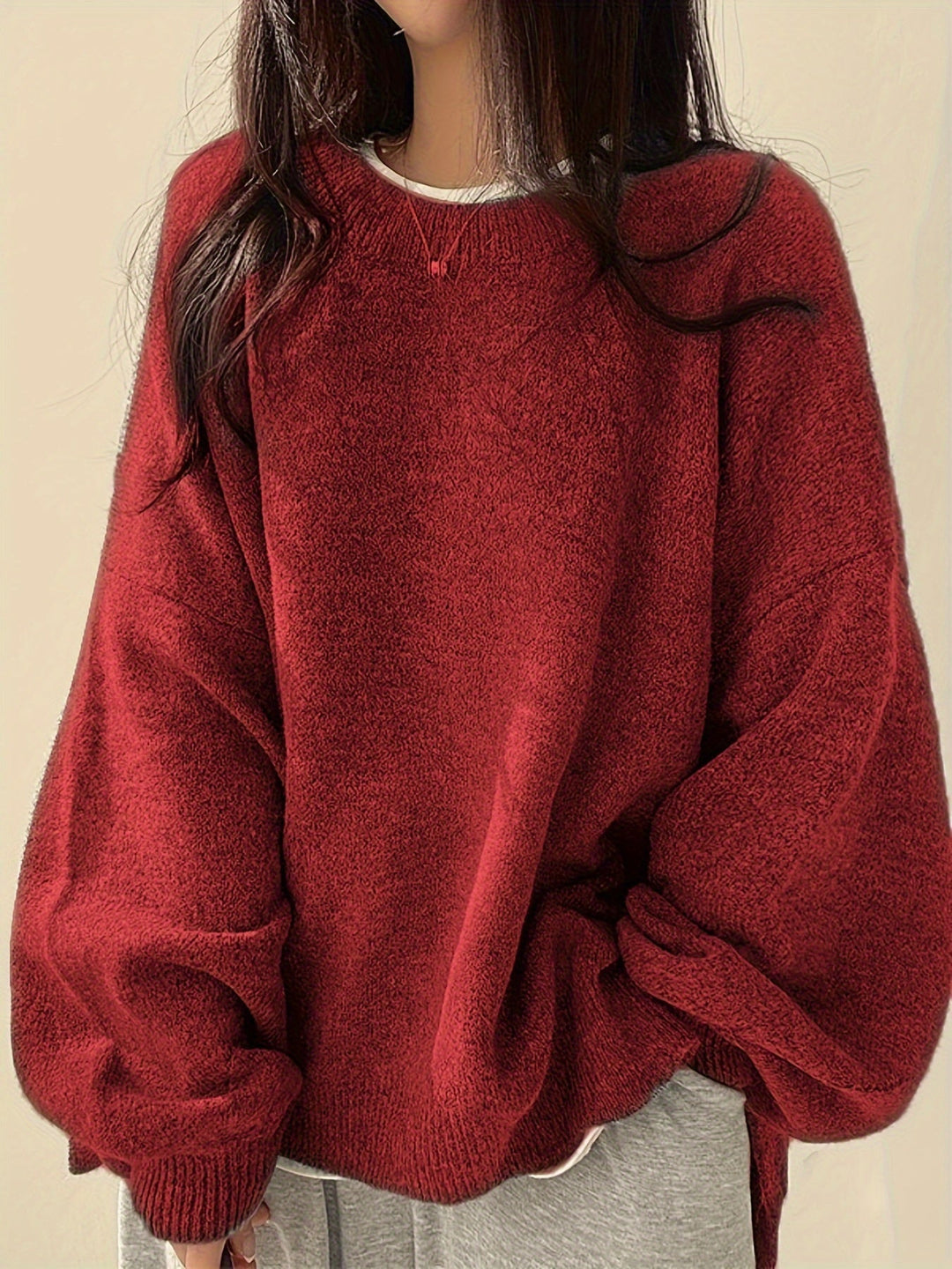 Pearline – Sweter z Okrągłym Dekoltem i Długim Rękawem