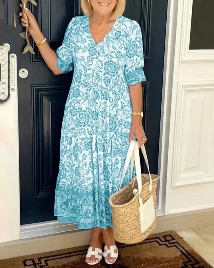 Perla – Sukienka w Stylu Bohemy z Dekoltem w Szpic