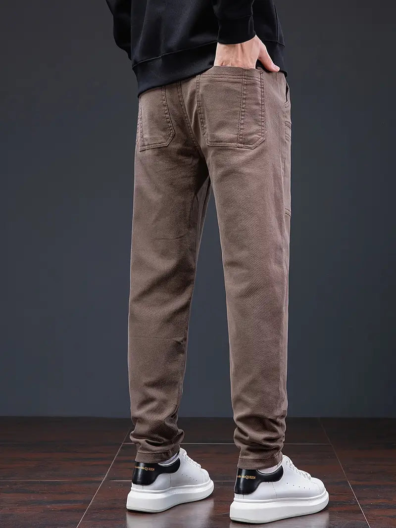 Jarrett – Eleganckie Spodnie Jogger z Troczkiem w Pasie