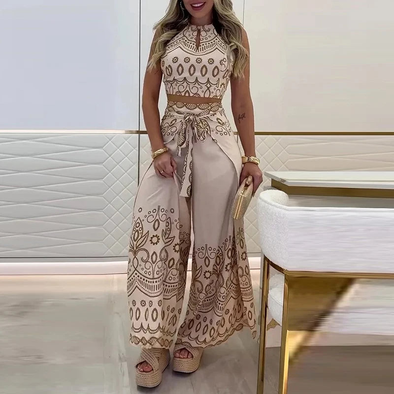 Gulshat – Stylowy Zestaw Spodni z Wzorem
