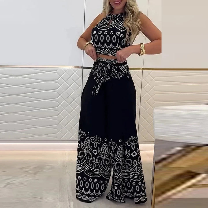 Gulshat – Stylowy Zestaw Spodni z Wzorem
