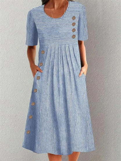 Archita – Elegancka Sukienka Midi w Paski