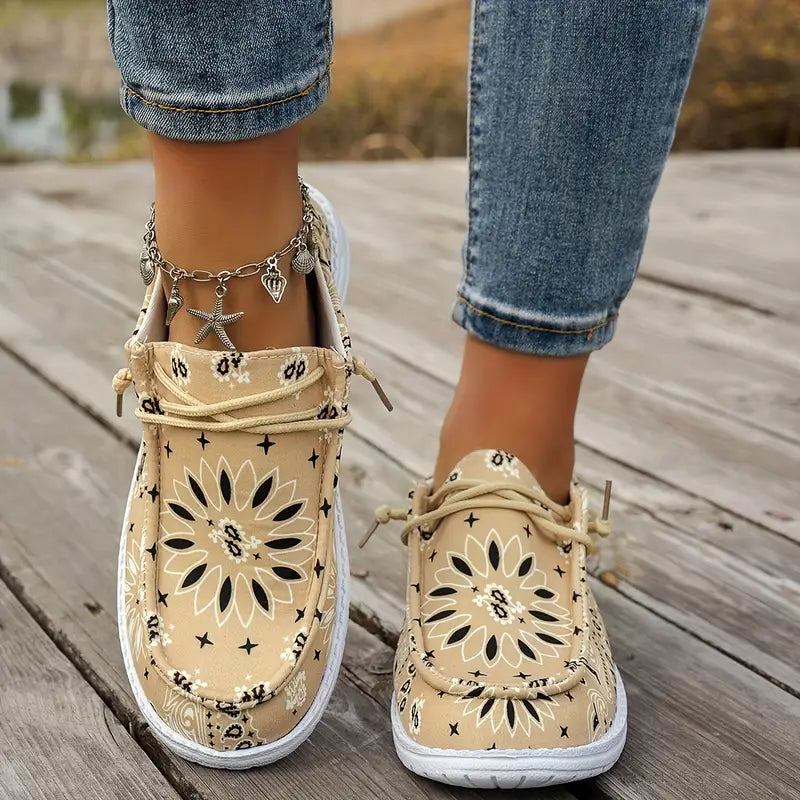 Isavella – Letnie Buty Na Co Dzień z Kwiatowym Wzorem