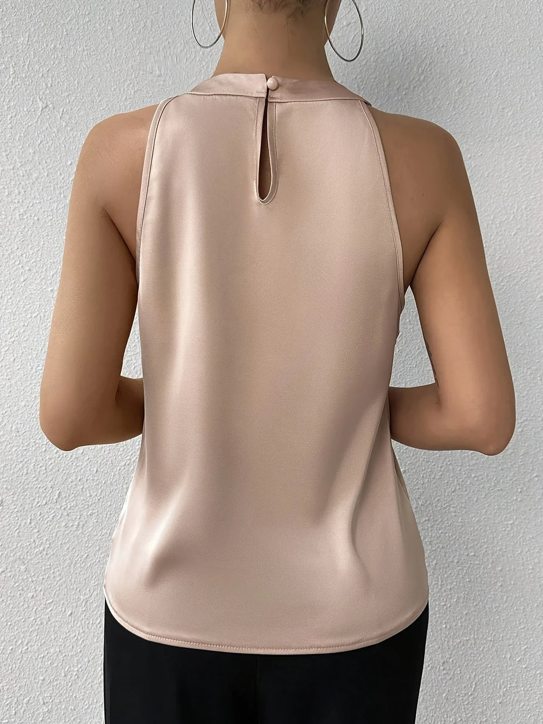 Cerys – Elegancka Bluzka Bez Rękawów Z Poliestru