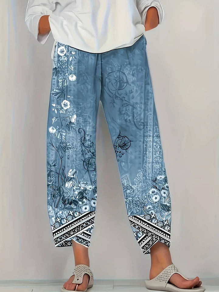 Kayden - Vintage Kwieciste Spodnie Capri