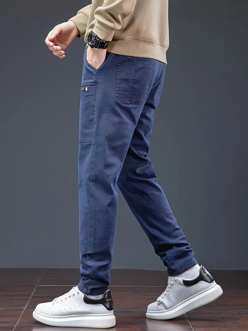 Jarrett – Eleganckie Spodnie Jogger z Troczkiem w Pasie