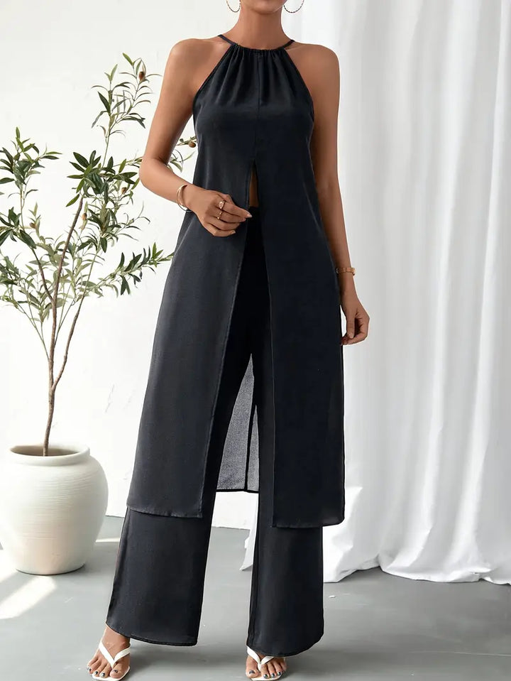 Eirini - Elegancki Dwuczęściowy Zestaw Bez Rękawów