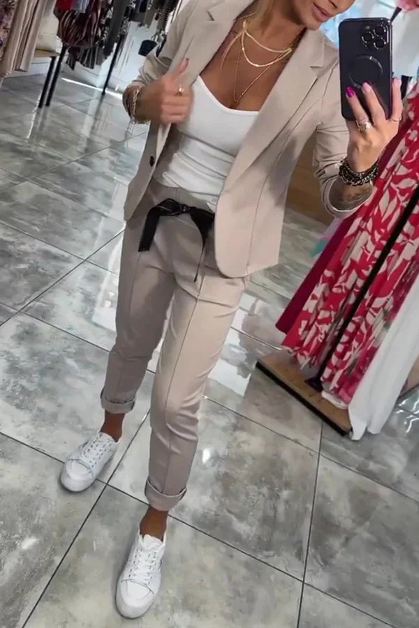 Jocelyne - Elegancki Zestaw Marynarki Spodni