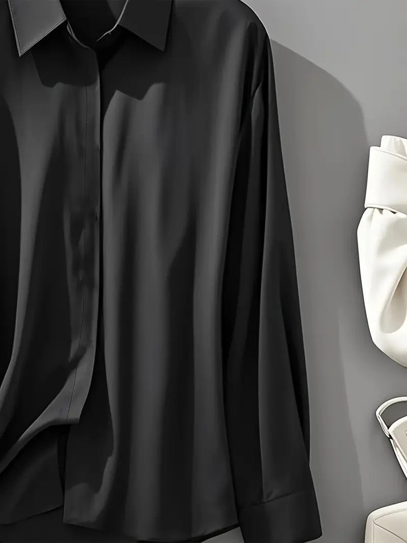 Amiliana – Elegancka Koszula z Długim Rękawem i Guzikami