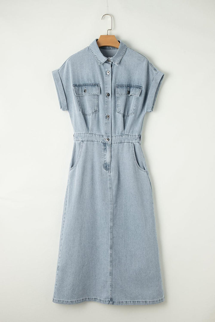 Brygida – Elegancka Sukienka Jeansowa