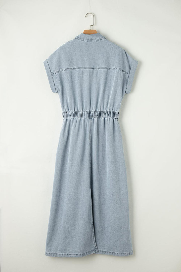 Brygida – Elegancka Sukienka Jeansowa
