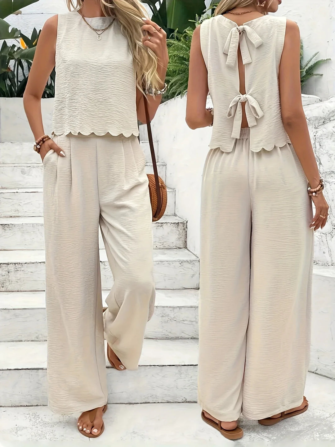 Raya – Stylowy Dwuczęściowy Zestaw Bez Rękawów