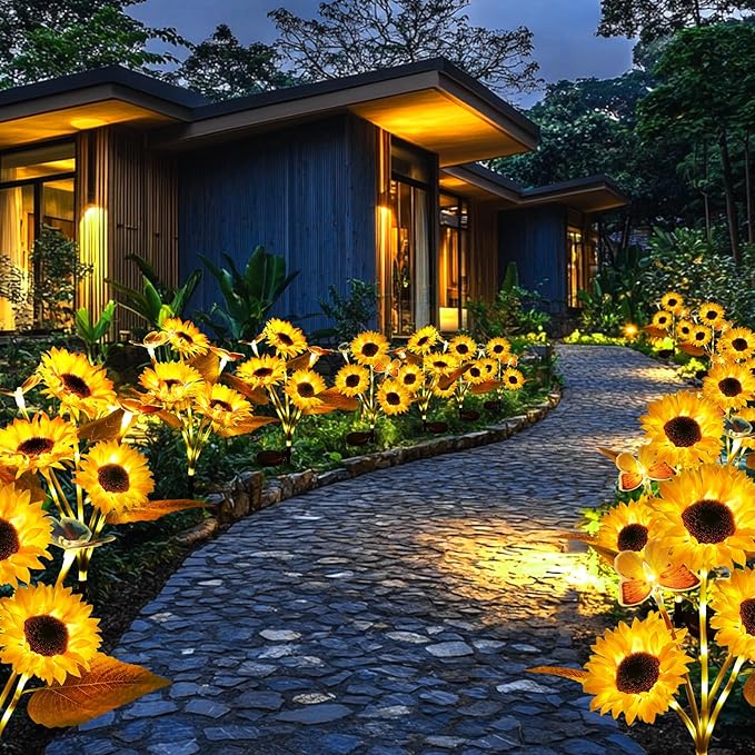 FloralGlow - Solarny LED Słonecznik Ogród Światła