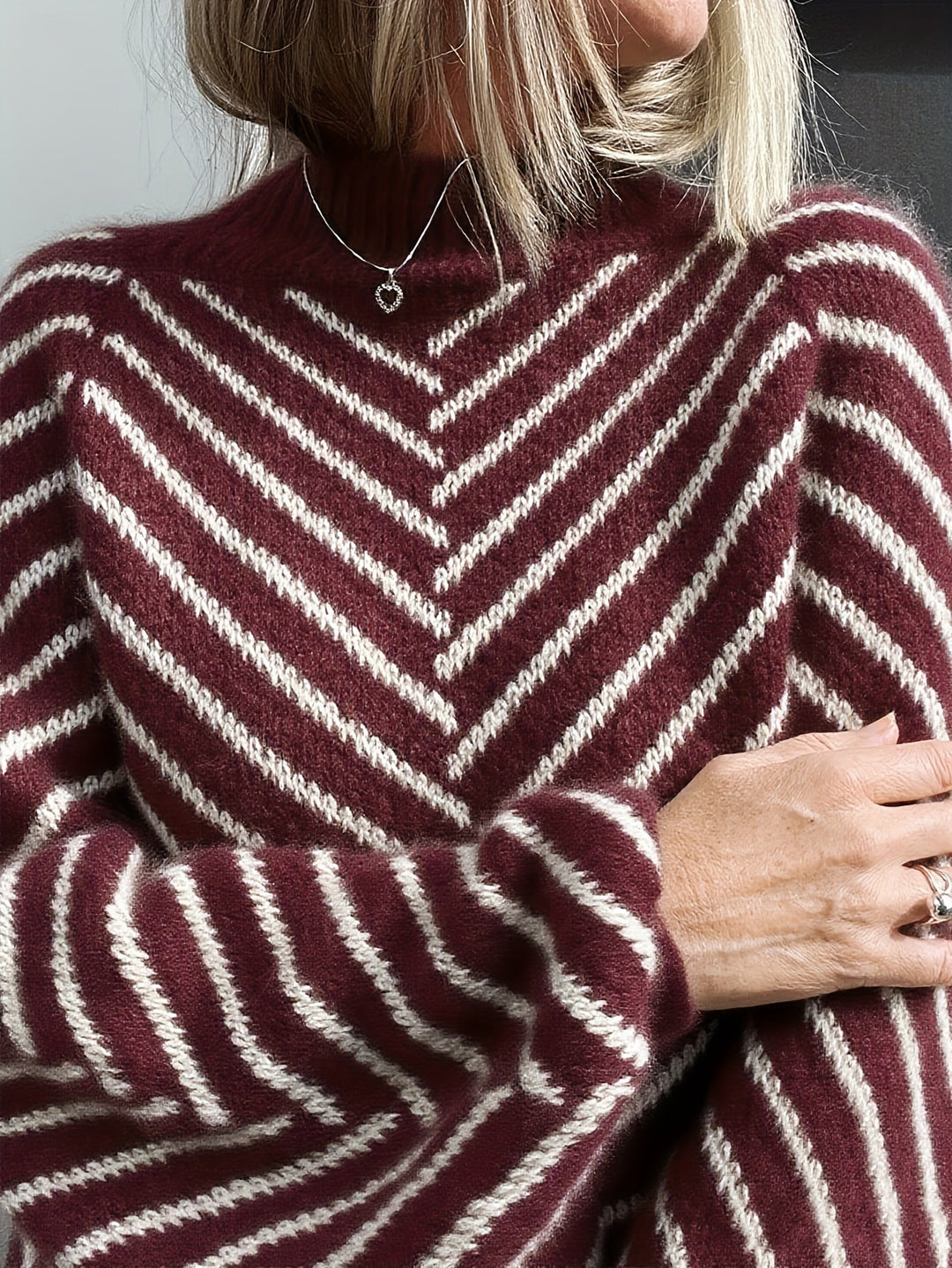 Klarysa – Sweter z Długim Rękawem z Dzianiny o Swobodnym Kroju