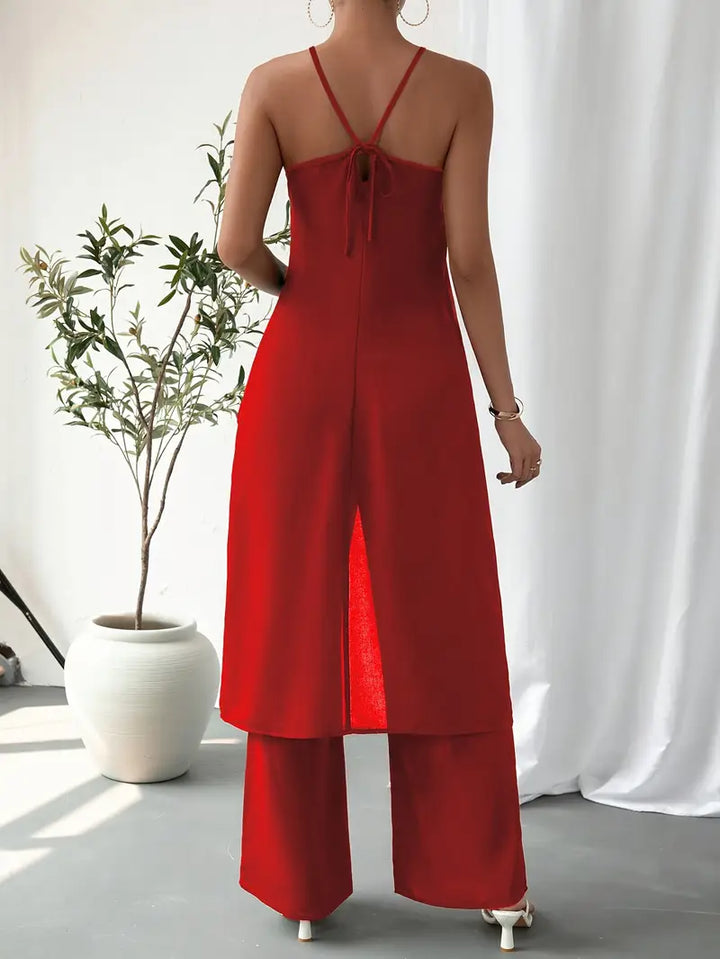 Eirini - Elegancki Dwuczęściowy Zestaw Bez Rękawów