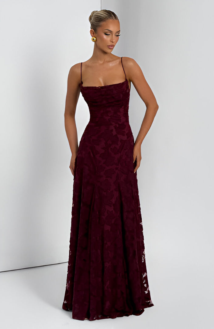 Alona – Elegancka Suknia Maxi z Koronką